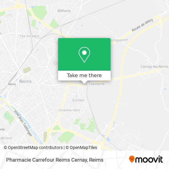 Pharmacie Carrefour Reims Cernay map