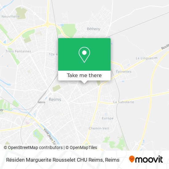 Mapa Résiden Marguerite Rousselet CHU Reims