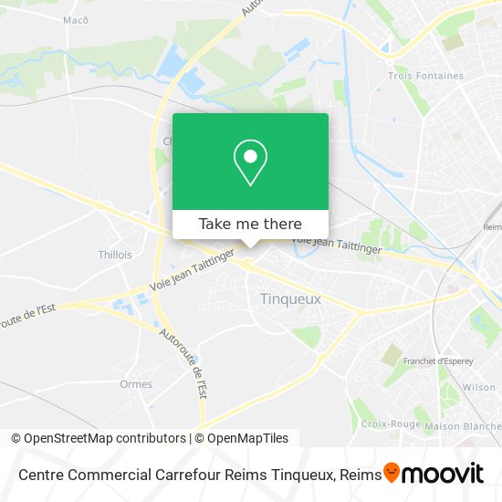 Centre Commercial Carrefour Reims Tinqueux map