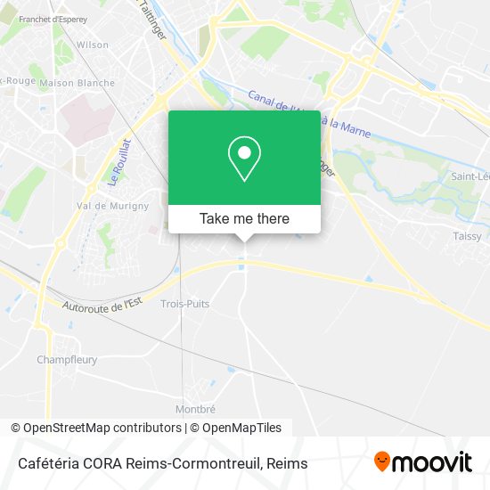 Mapa Cafétéria CORA Reims-Cormontreuil