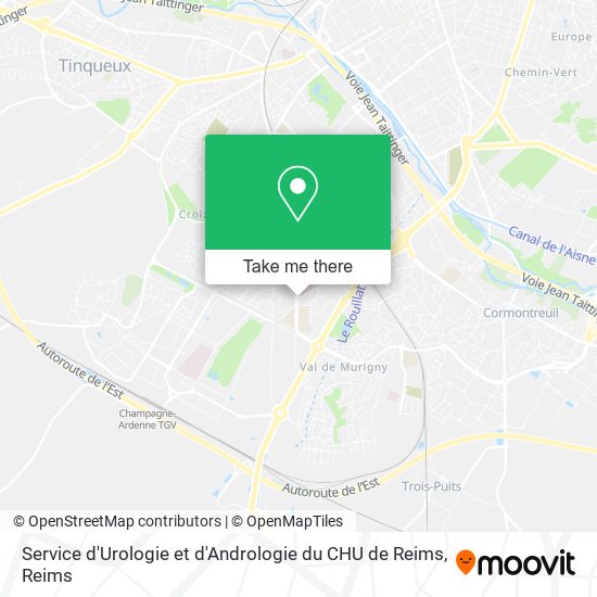 Service d'Urologie et d'Andrologie du CHU de Reims map