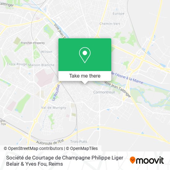 Mapa Société de Courtage de Champagne Philippe Liger Belair & Yves Fou