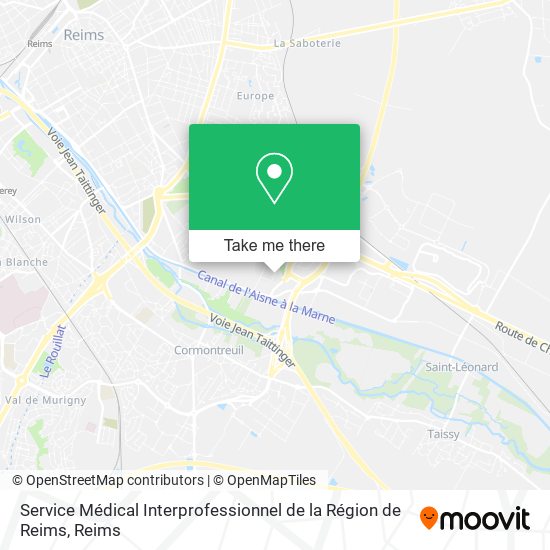 Service Médical Interprofessionnel de la Région de Reims map