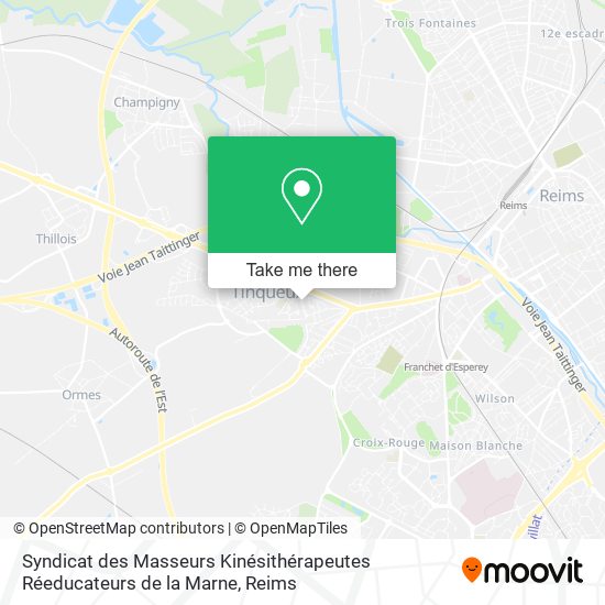 Syndicat des Masseurs Kinésithérapeutes Réeducateurs de la Marne map