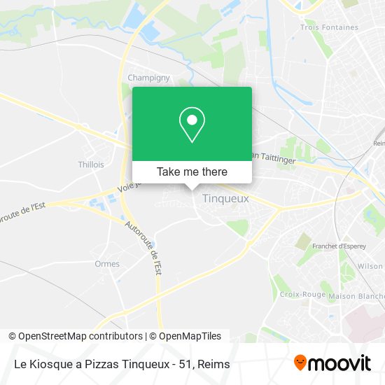 Le Kiosque a Pizzas Tinqueux - 51 map