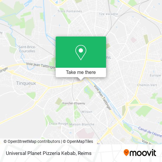 Universal Planet Pizzeria Kebab map