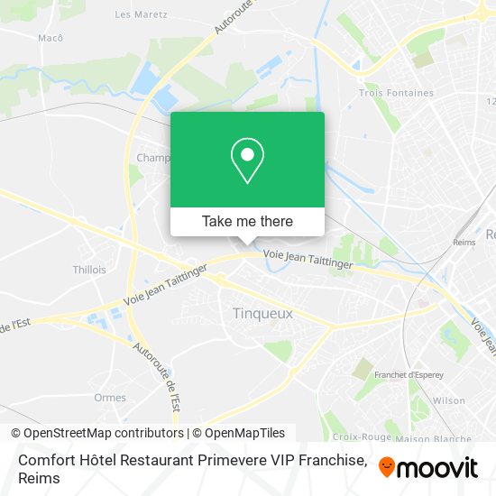 Mapa Comfort Hôtel Restaurant Primevere VIP Franchise