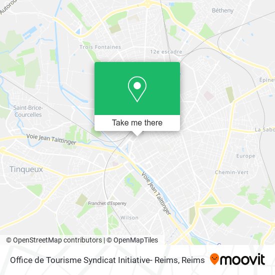 Mapa Office de Tourisme Syndicat Initiative- Reims