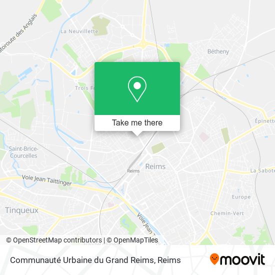 Mapa Communauté Urbaine du Grand Reims