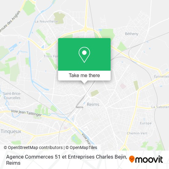 Mapa Agence Commerces 51 et Entreprises Charles Bejin