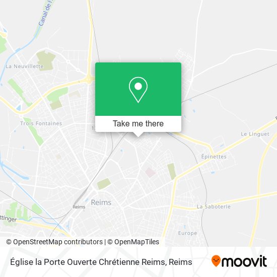 Mapa Église la Porte Ouverte Chrétienne Reims