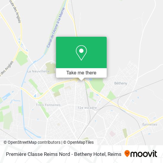 Mapa Première Classe Reims Nord - Betheny Hotel