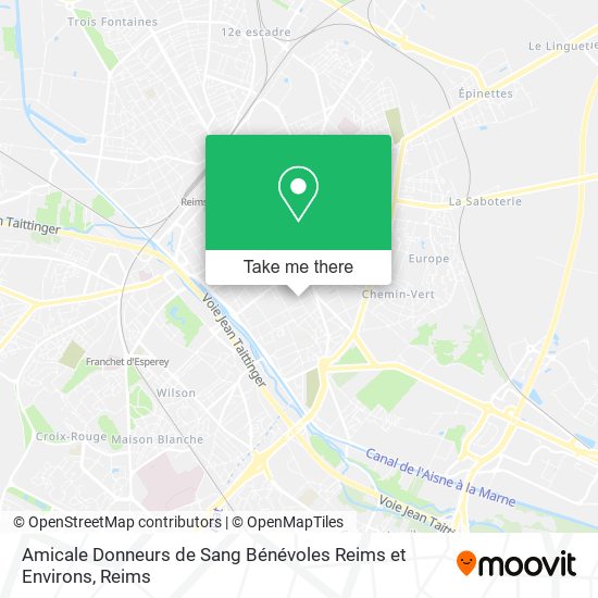 Mapa Amicale Donneurs de Sang Bénévoles Reims et Environs