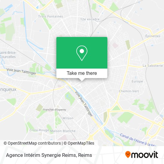 Agence Intérim Synergie Reims map