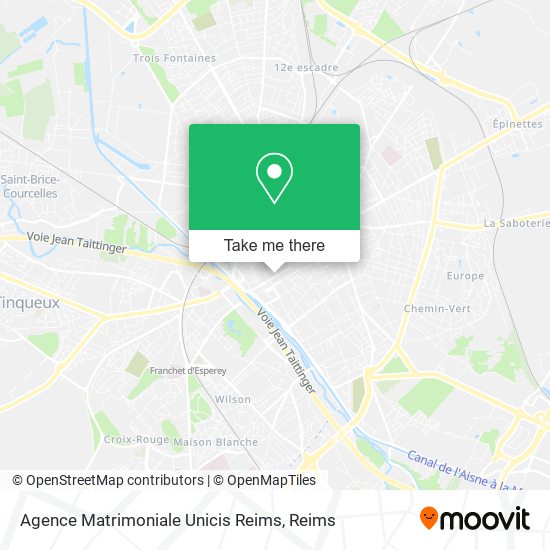 Agence Matrimoniale Unicis Reims map