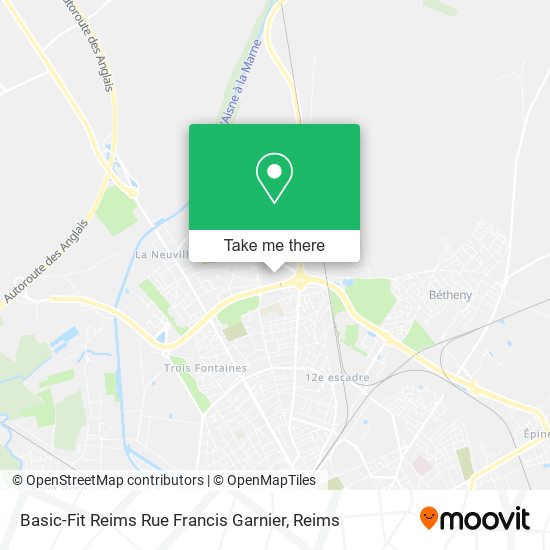 Mapa Basic-Fit Reims Rue Francis Garnier