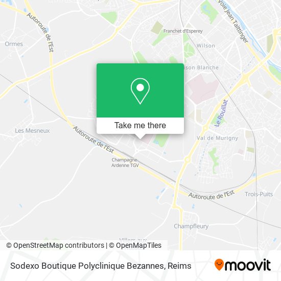 Sodexo Boutique Polyclinique Bezannes map