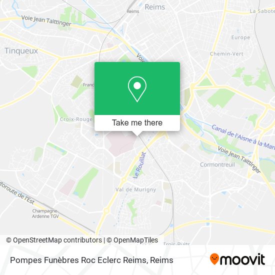 Mapa Pompes Funèbres Roc Eclerc Reims
