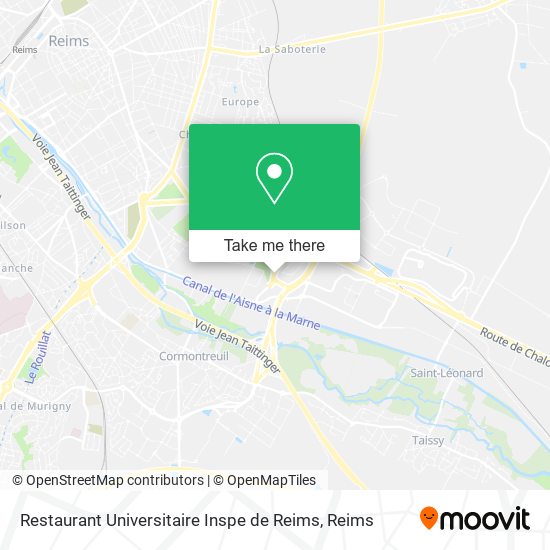 Mapa Restaurant Universitaire Inspe de Reims