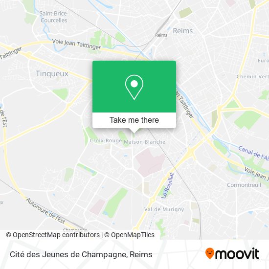 Mapa Cité des Jeunes de Champagne