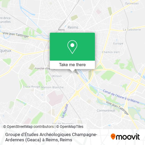 Mapa Groupe d'Études Archéologiques Champagne-Ardennes (Geaca) à Reims