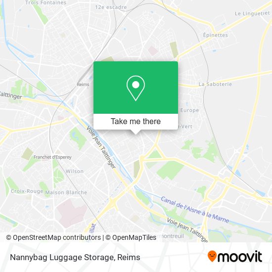 Mapa Nannybag Luggage Storage
