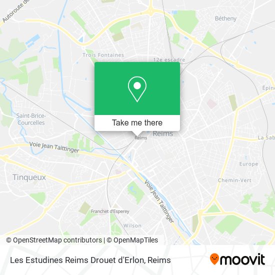 Mapa Les Estudines Reims Drouet d'Erlon