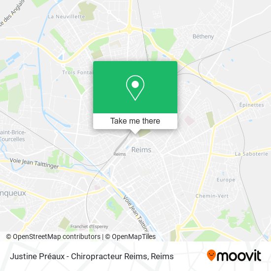 Mapa Justine Préaux - Chiropracteur Reims