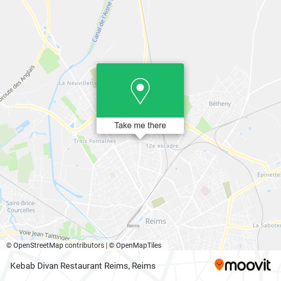 Mapa Kebab Divan Restaurant Reims