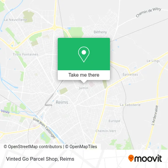 Vinted Go Parcel Shop map