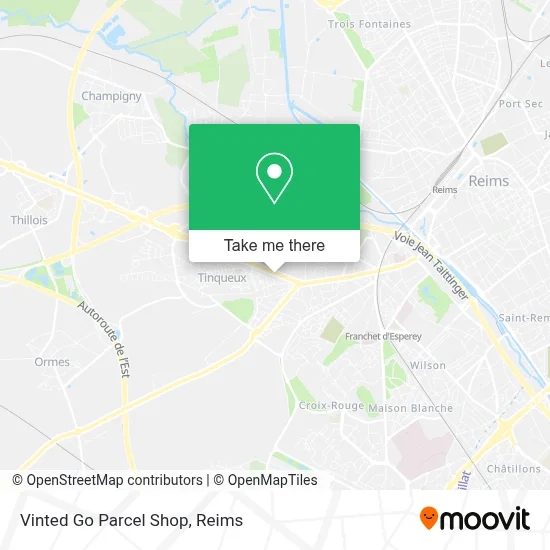 Vinted Go Parcel Shop map
