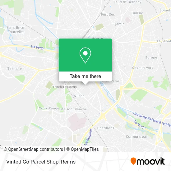 Vinted Go Parcel Shop map