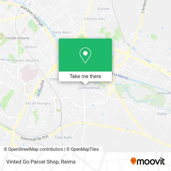 Vinted Go Parcel Shop map
