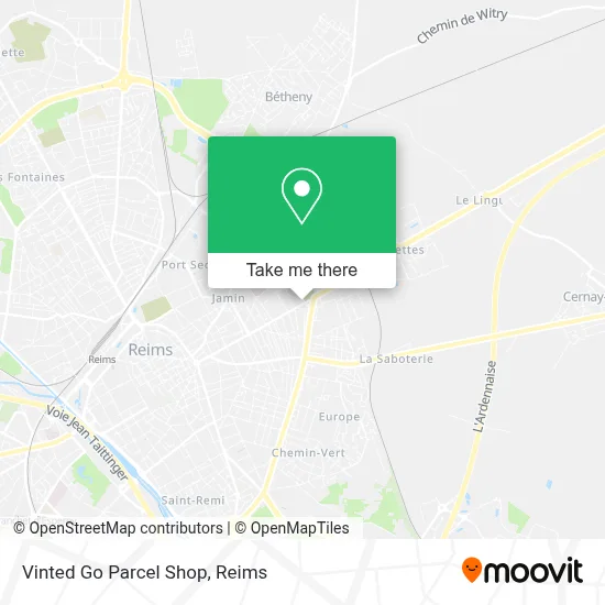 Vinted Go Parcel Shop map