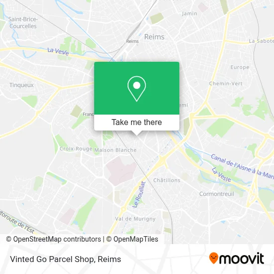 Vinted Go Parcel Shop map