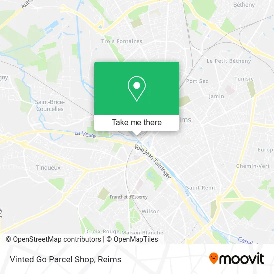 Vinted Go Parcel Shop map