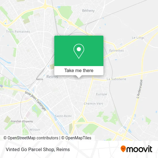 Vinted Go Parcel Shop map