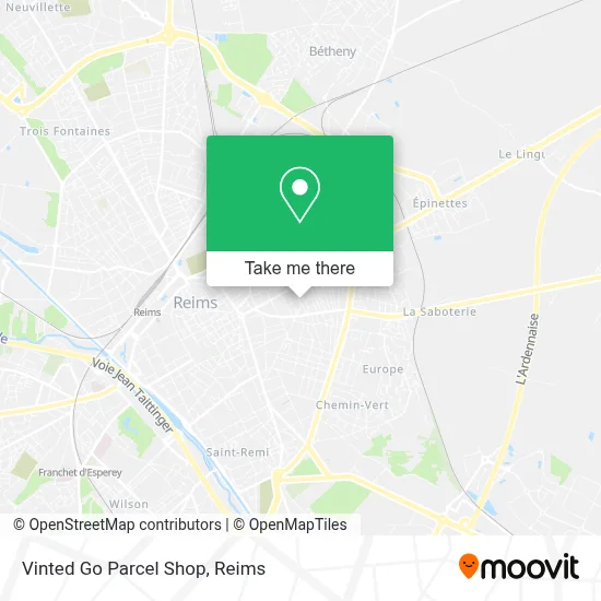 Vinted Go Parcel Shop map