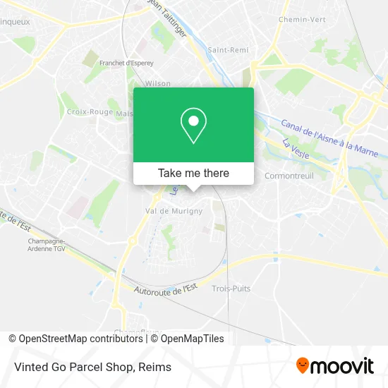 Vinted Go Parcel Shop map
