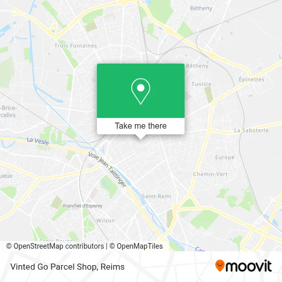 Vinted Go Parcel Shop map