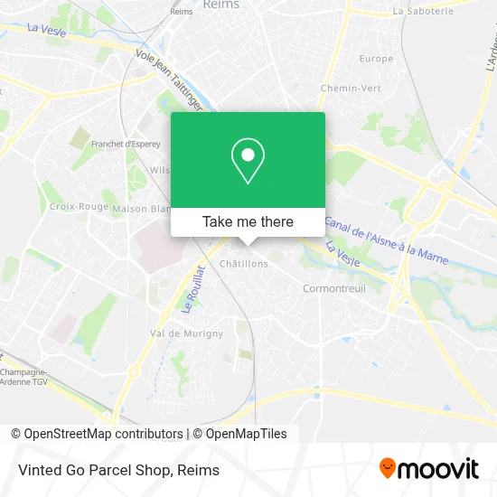 Vinted Go Parcel Shop map