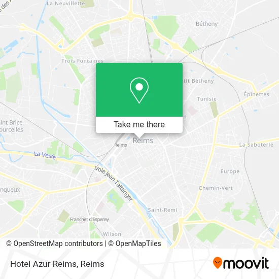 Hotel Azur Reims map