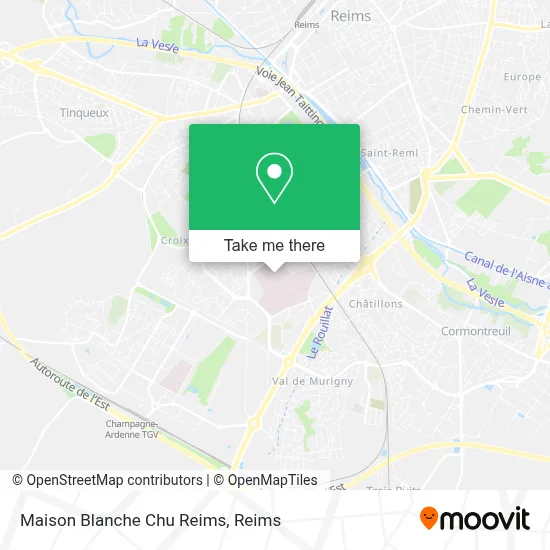 Maison Blanche Chu Reims map