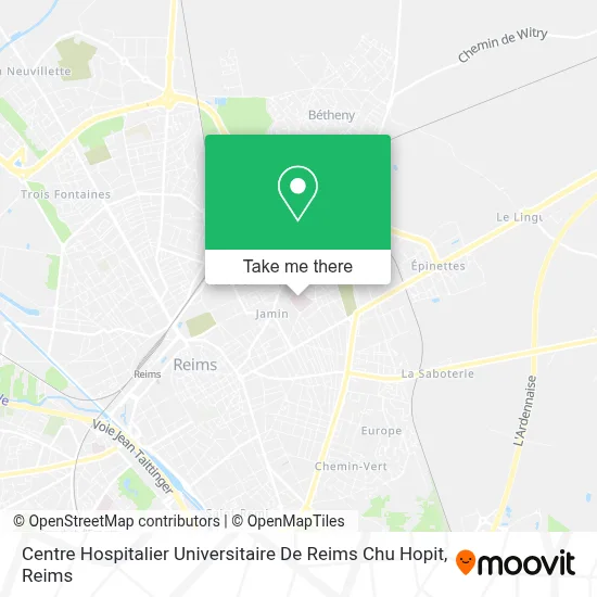 Centre Hospitalier Universitaire De Reims Chu Hopit map