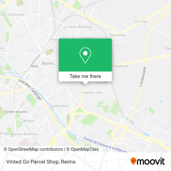 Vinted Go Parcel Shop map