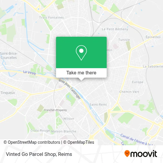 Vinted Go Parcel Shop map