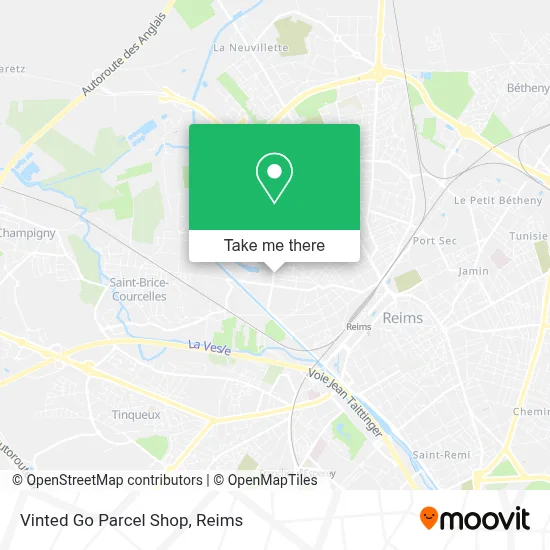 Vinted Go Parcel Shop map