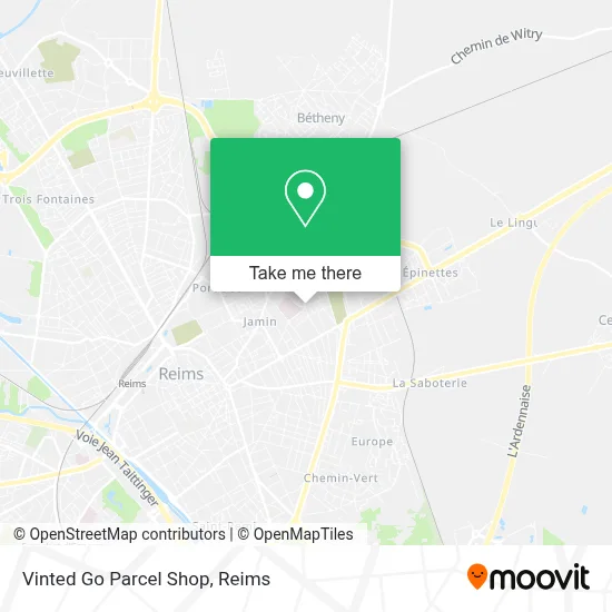 Vinted Go Parcel Shop map