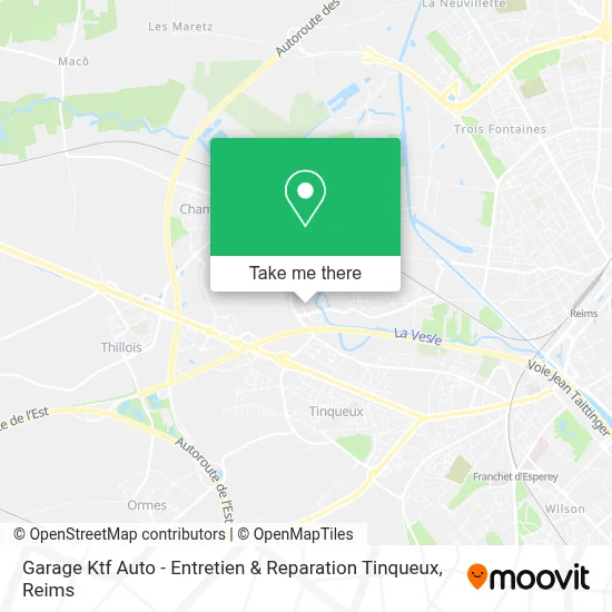 Garage Ktf Auto - Entretien & Reparation Tinqueux map