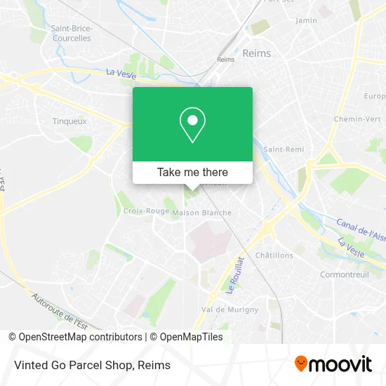 Vinted Go Parcel Shop map